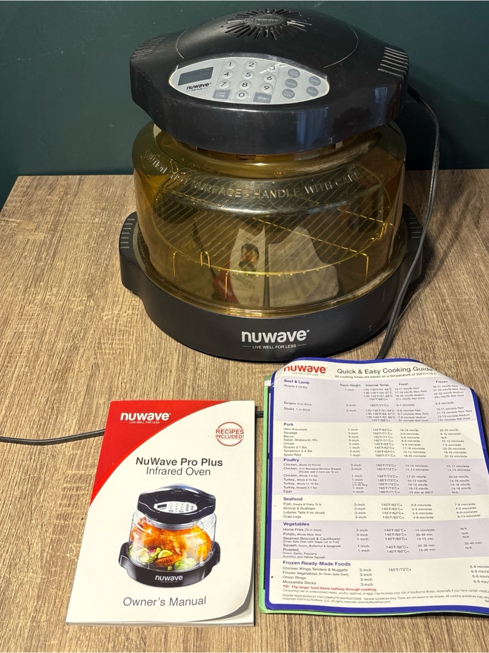 NuWave Pro Plus Infrared Convection Oven Black Amber Dome Model 20632